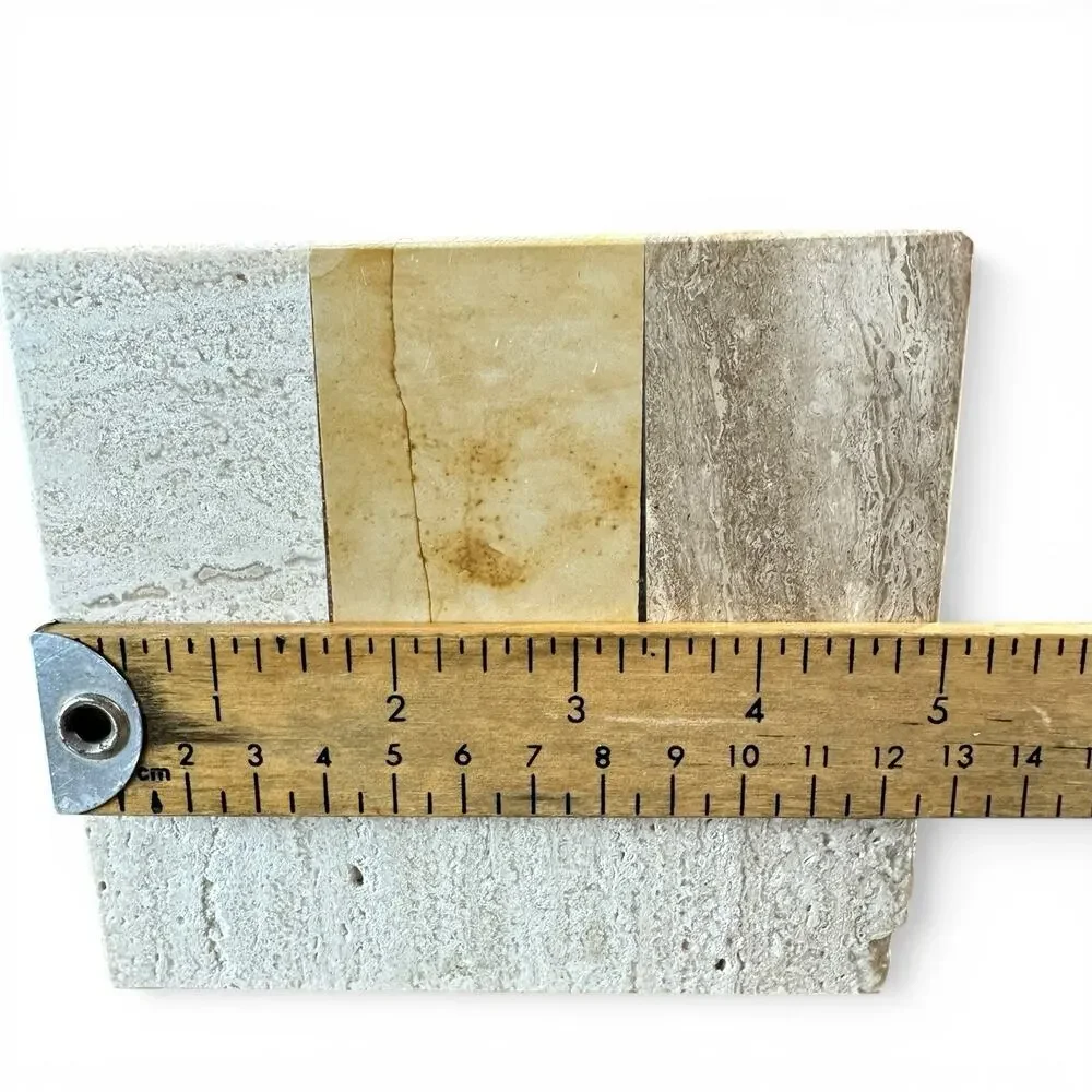 Luxury Travertine Marble Toothbrush Holder 3 Slot Heavy Stone Bathroom Spa Decor